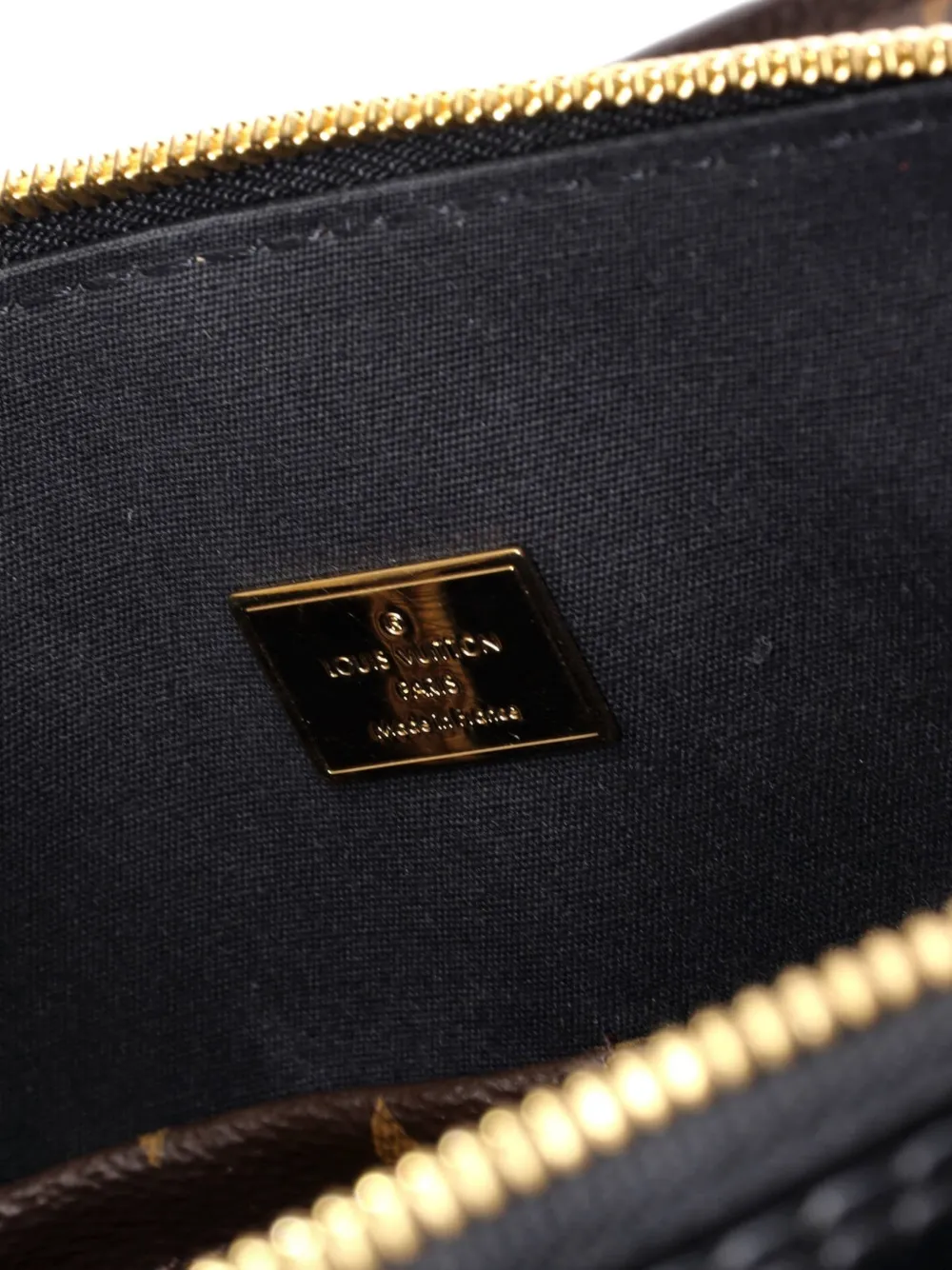 Pre-owned Louis Vuitton Alma Handbag Vernis With Monogram Canvas Pm Satchel In Black