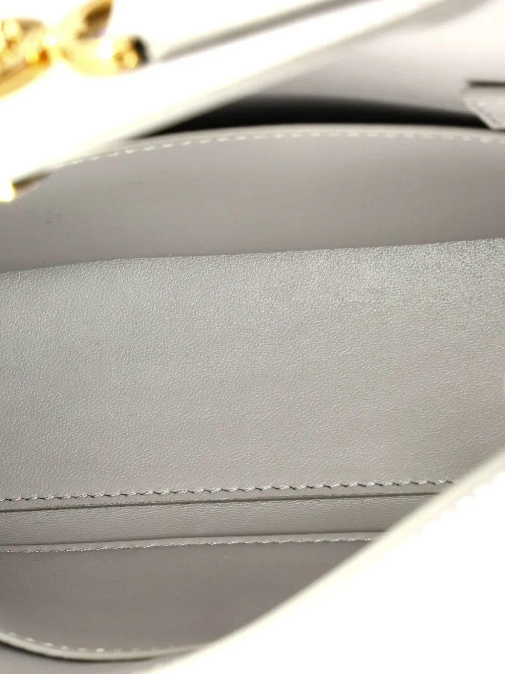 Pre-owned Versace Medusa 95 Top Handle Bag Leather Small Satchel In Gray