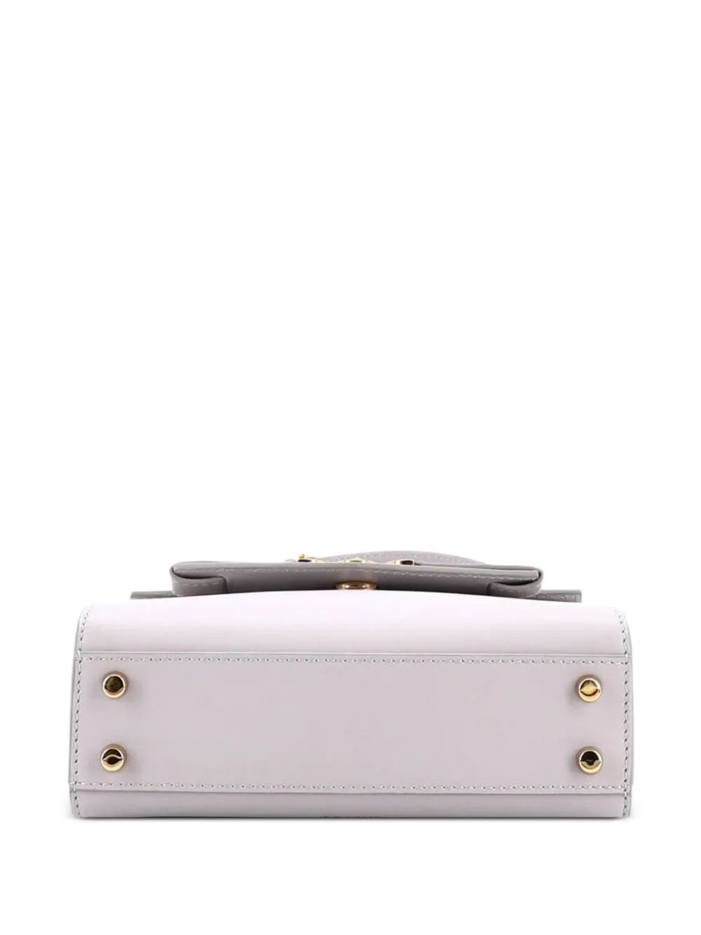 Pre-owned Versace Medusa 95 Top Handle Bag Leather Small Satchel In Gray