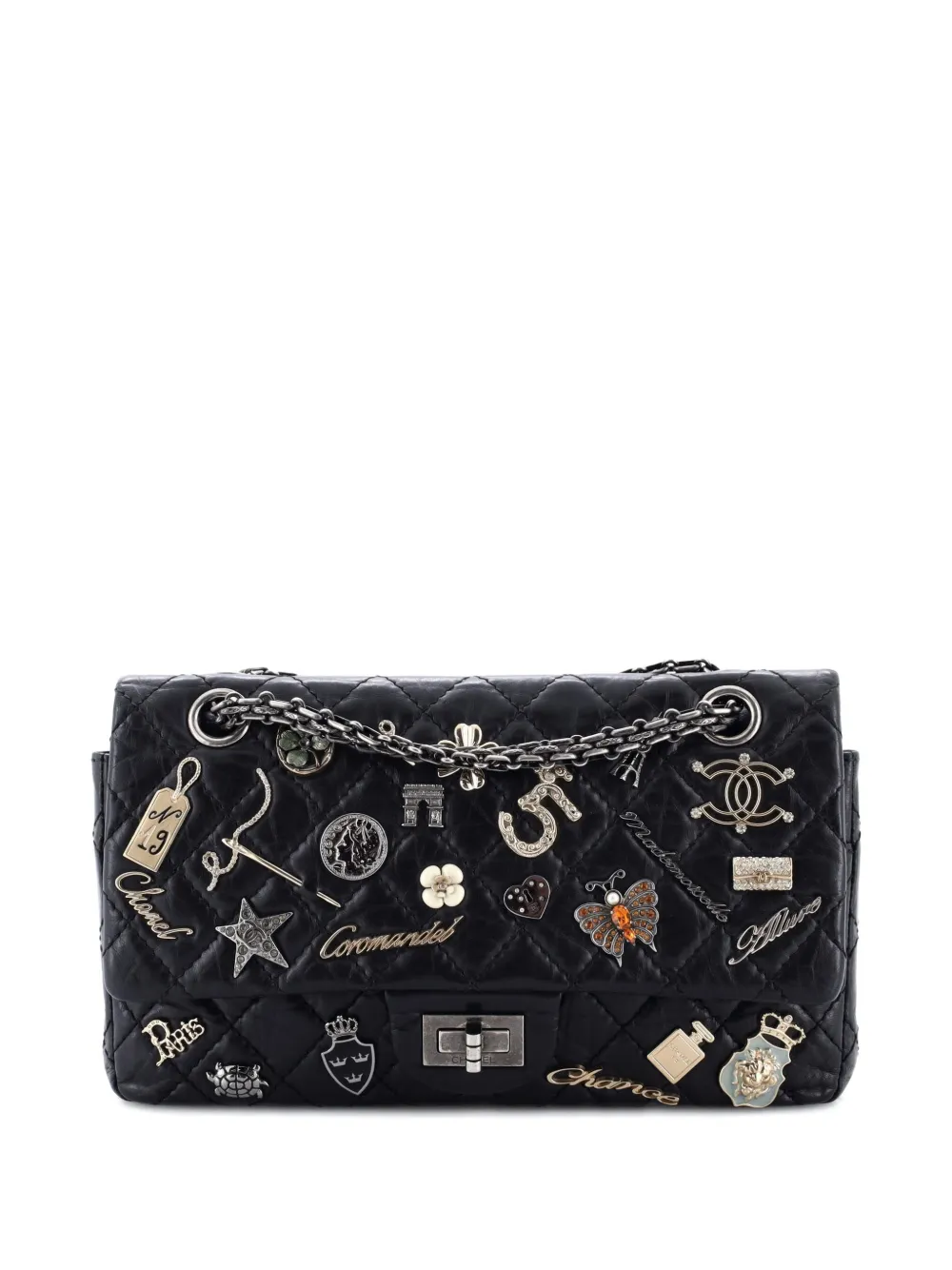 CHANEL Pre-Owned Lucky Charms Reissue 2.55 Flap Bag Quilted Aged Calfskin 225 shoulder bag - Nero