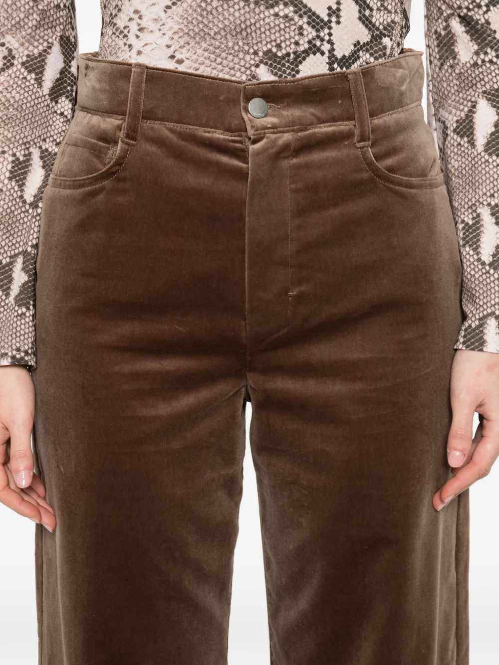 Max Mara Broek met Eiffel zak Bruin