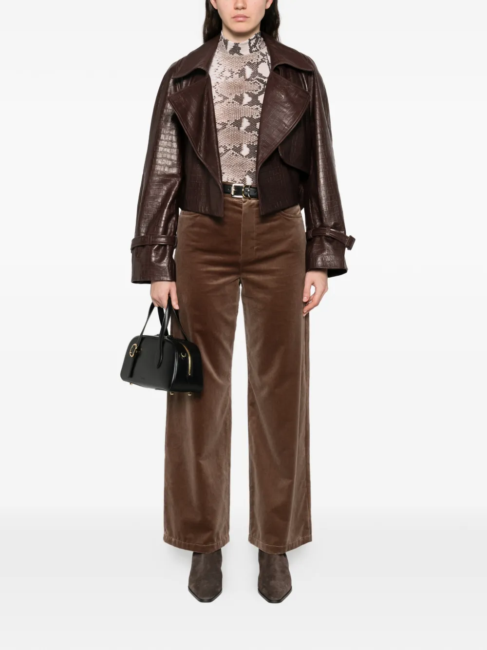 Max Mara Broek met Eiffel zak Bruin