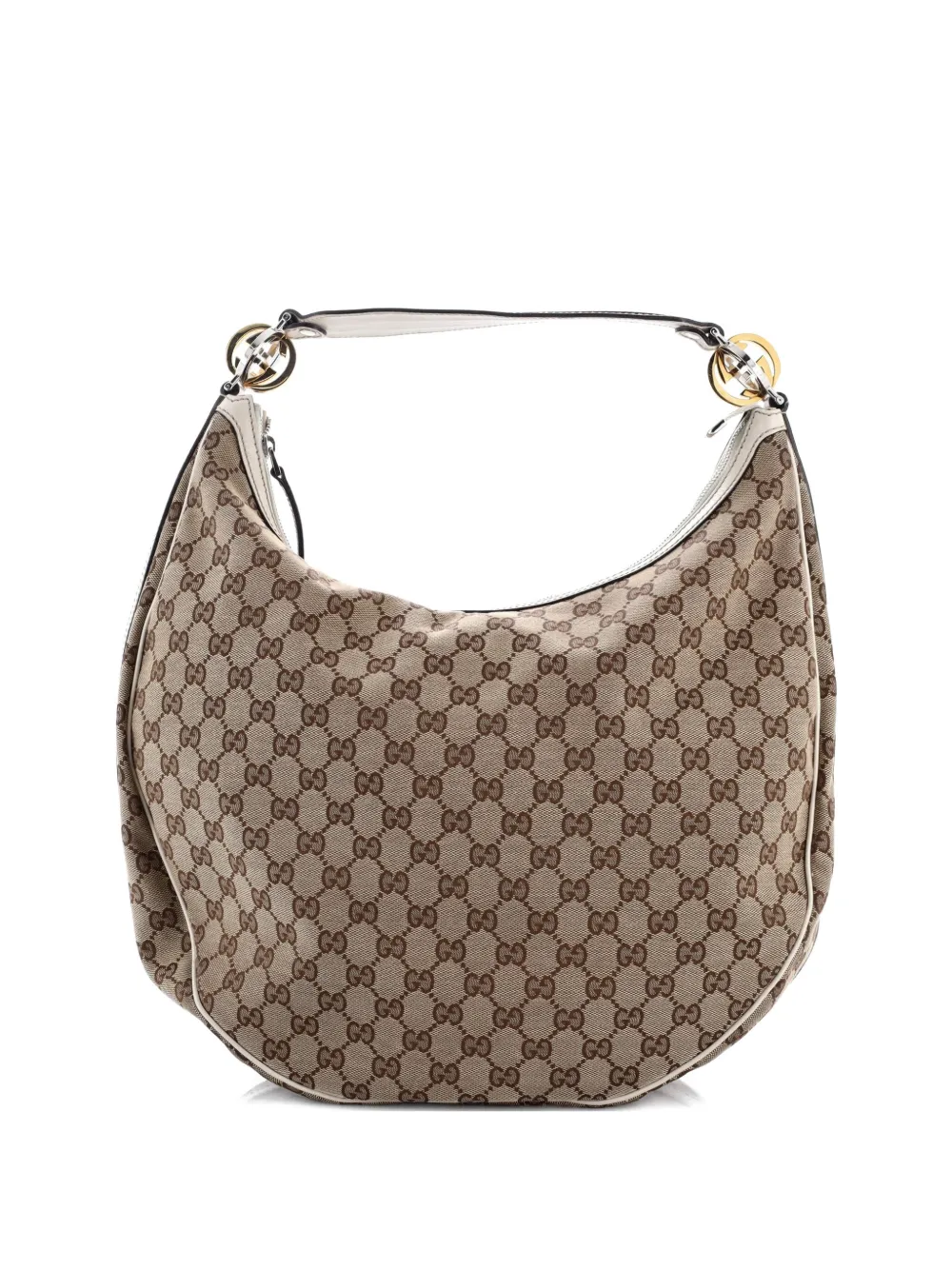 Pre-owned Gucci Twins Gg Canvas Medium Hobo Bag In Brown