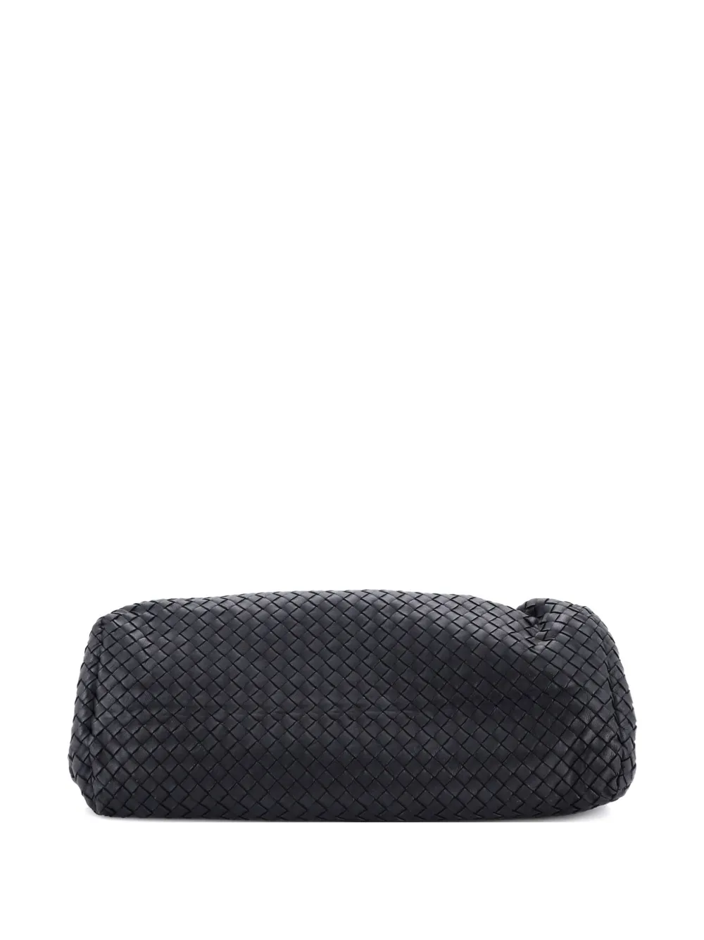 Pre-owned Bottega Veneta Double Chain Tote Intrecciato Nappa Large Shoulder Bag In Black