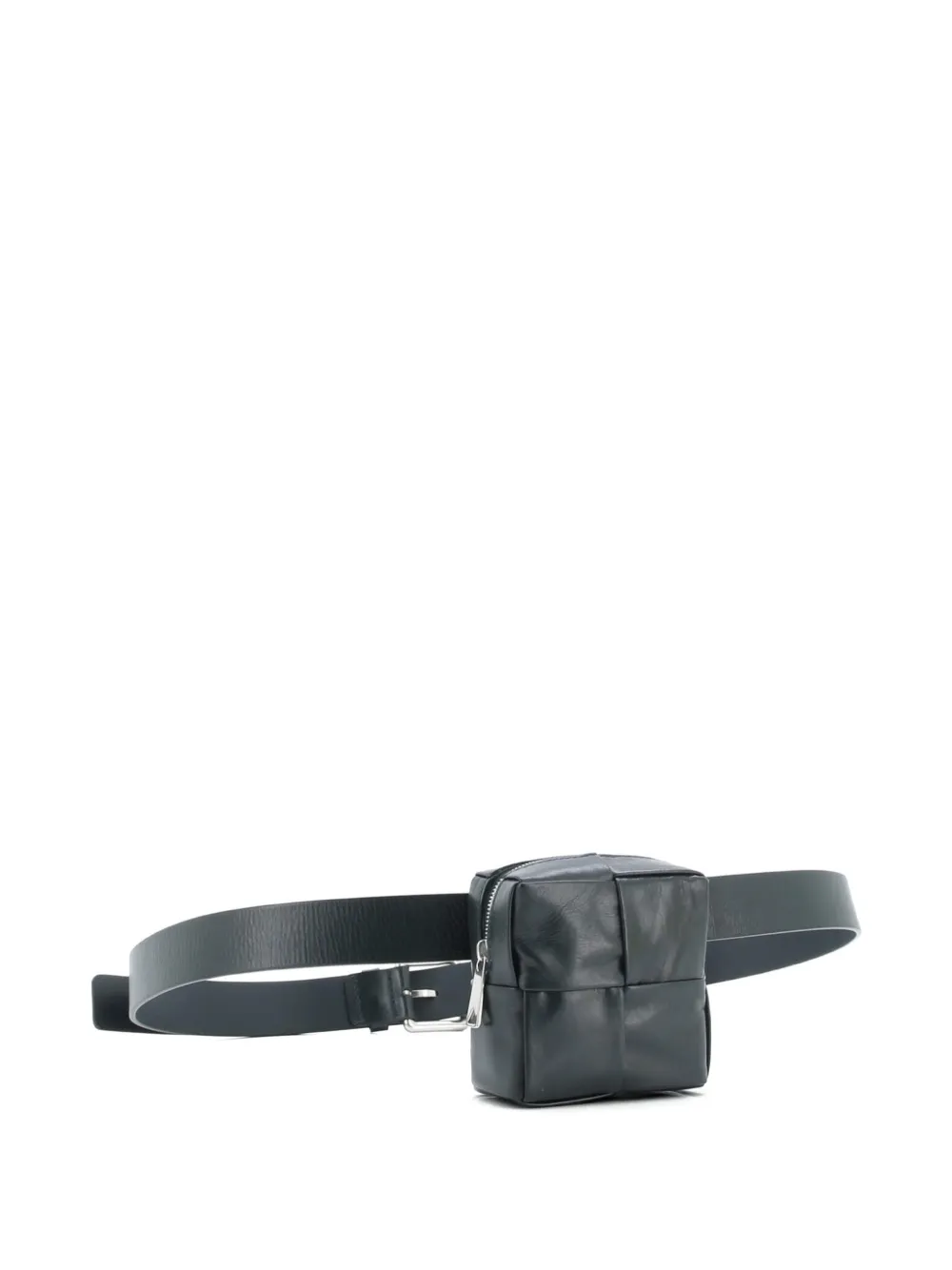 BOTTEGA VENETA Pre-owned Cassette Stretch Pouch Maxi Intrecciato Leather Belt Bag In Green