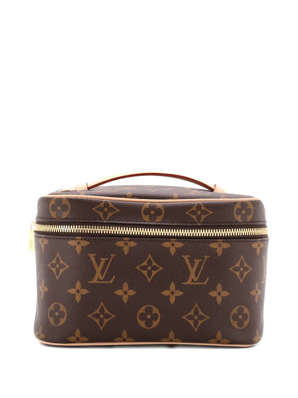 Pre-owned Louis Vuitton Nice Vanity Case Monogram Canvas Mini Pouch In Brown
