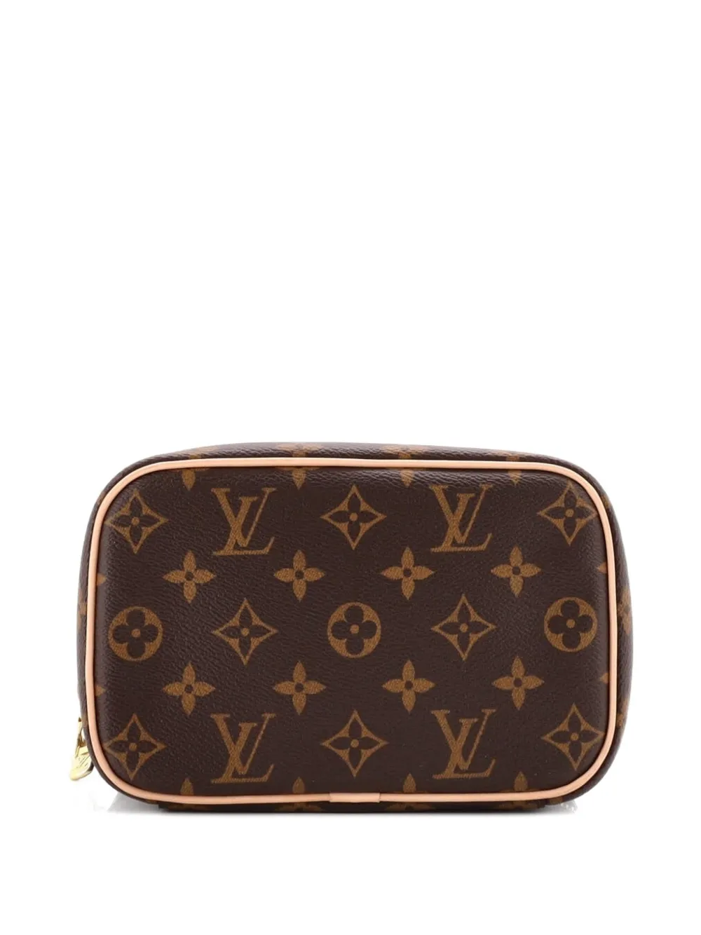 Pre-owned Louis Vuitton Nice Vanity Case Monogram Canvas Mini Pouch In Brown