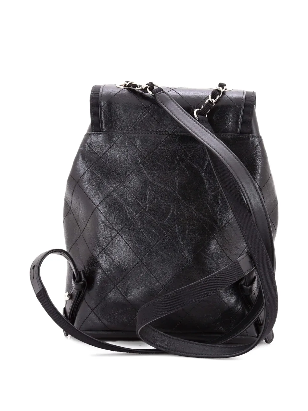 CHANEL Pre-Owned Drawstring CC Flap Quilted Aged Calfskin and Grosgrain Small backpack | Pre-Owned | Image 2