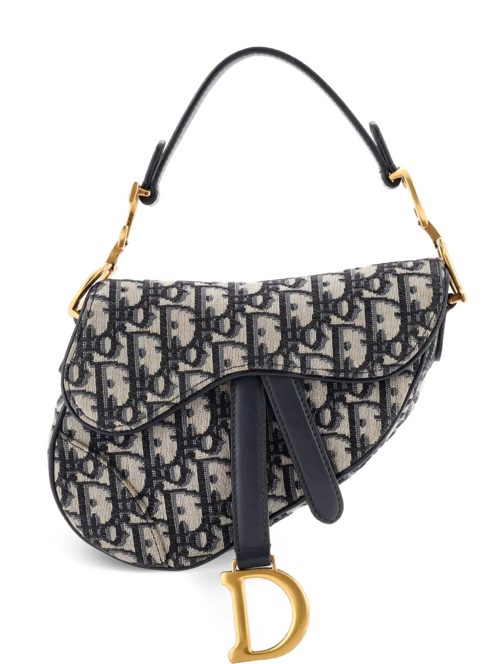 Christian Dior Pre-Owned Saddle Handbag Oblique Canvas Mini shoulder bag - Blu