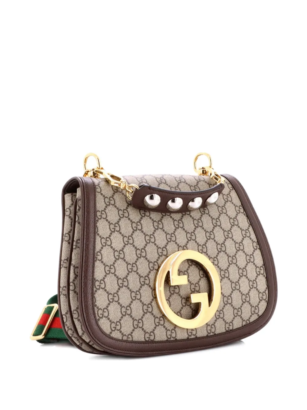 GUCCI Pre-owned Blondie Nm Top Handle Bag Gg Coated Canvas Medium Satchel In Brown