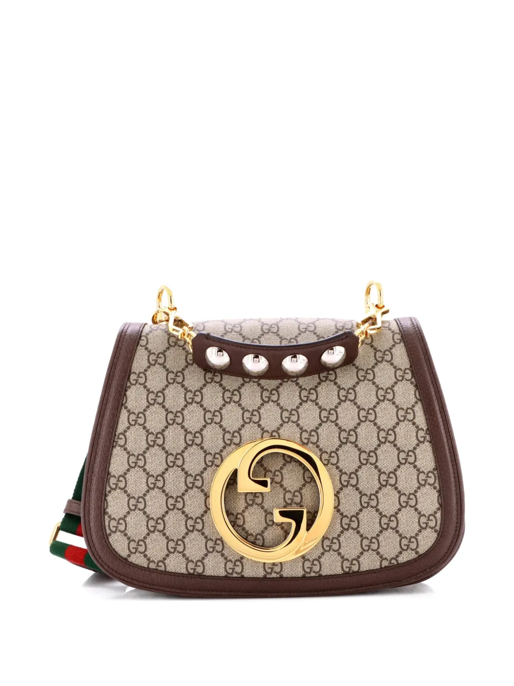 GUCCI Pre-owned Blondie Nm Top Handle Bag Gg Coated Canvas Medium Satchel In Brown