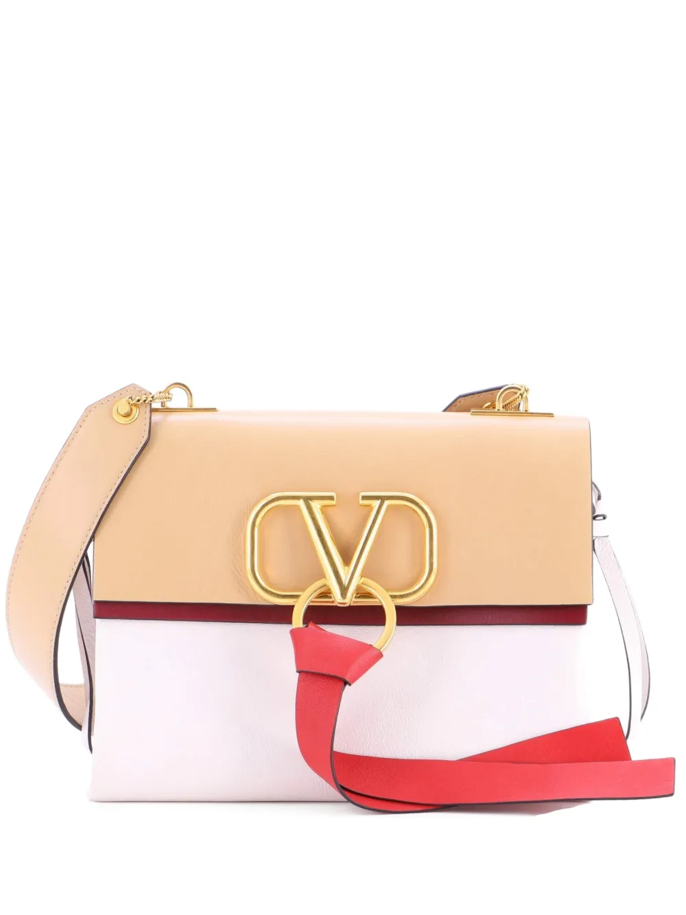 Valentino Garavani Pre-Owned VRing Leather Small shoulder bag - Toni neutri