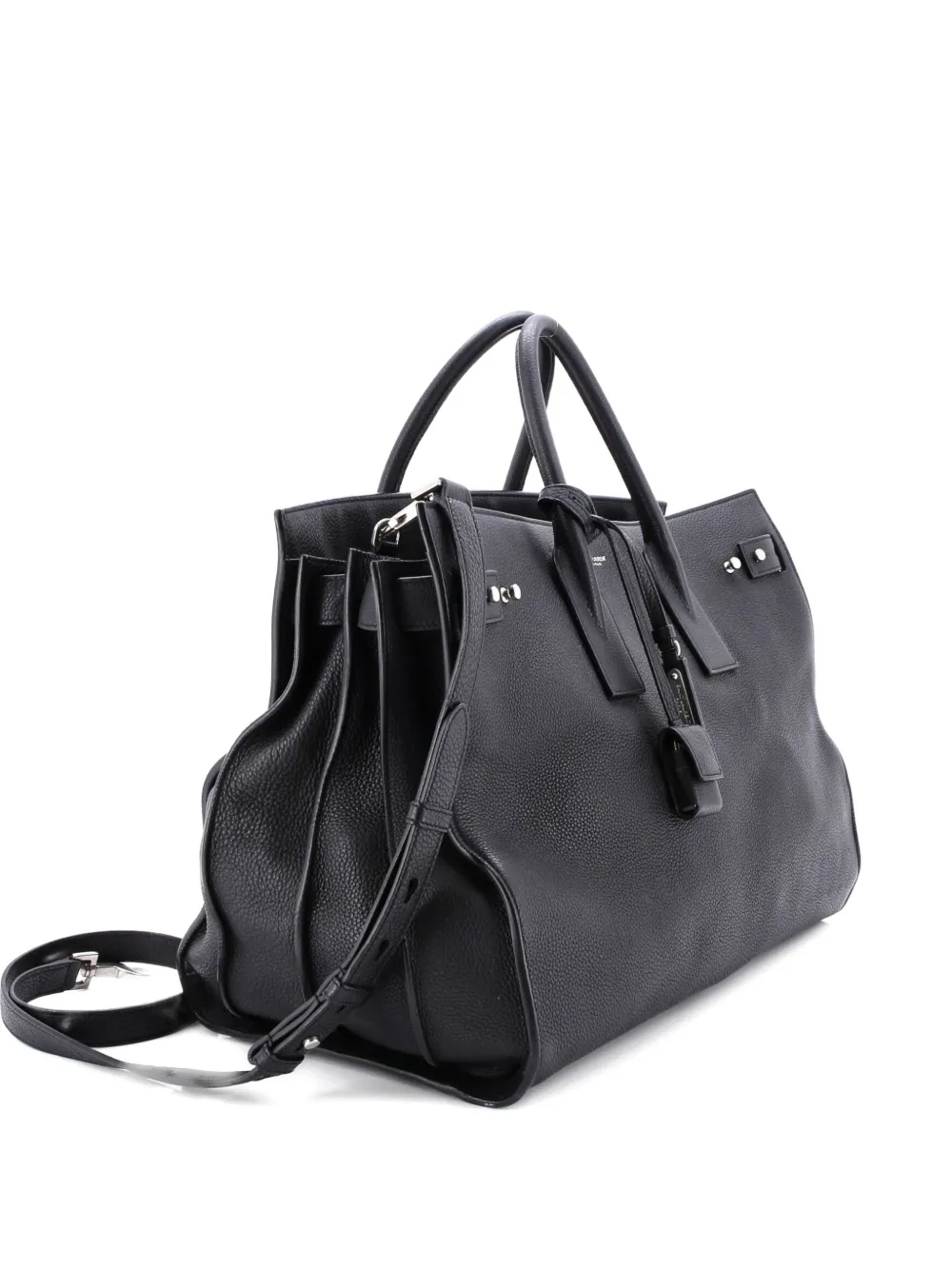 Pre-owned Saint Laurent Sac De Jour Souple Bag Leather Large Satchel In Black