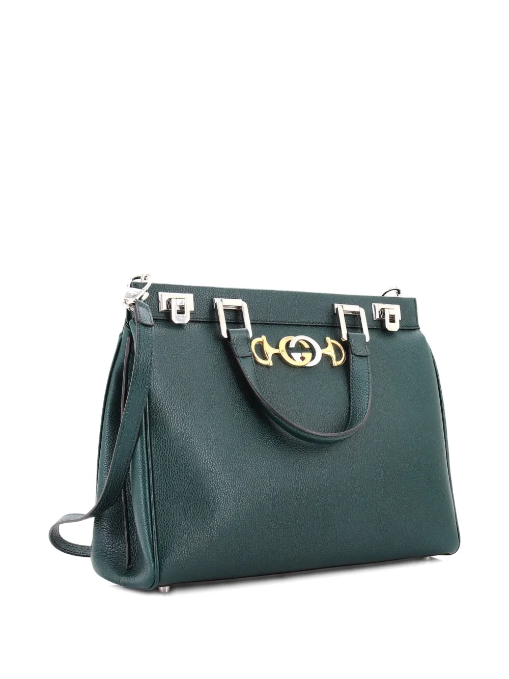 Pre-owned Gucci Zumi Top Handle Bag Leather Medium Satchel In Green
