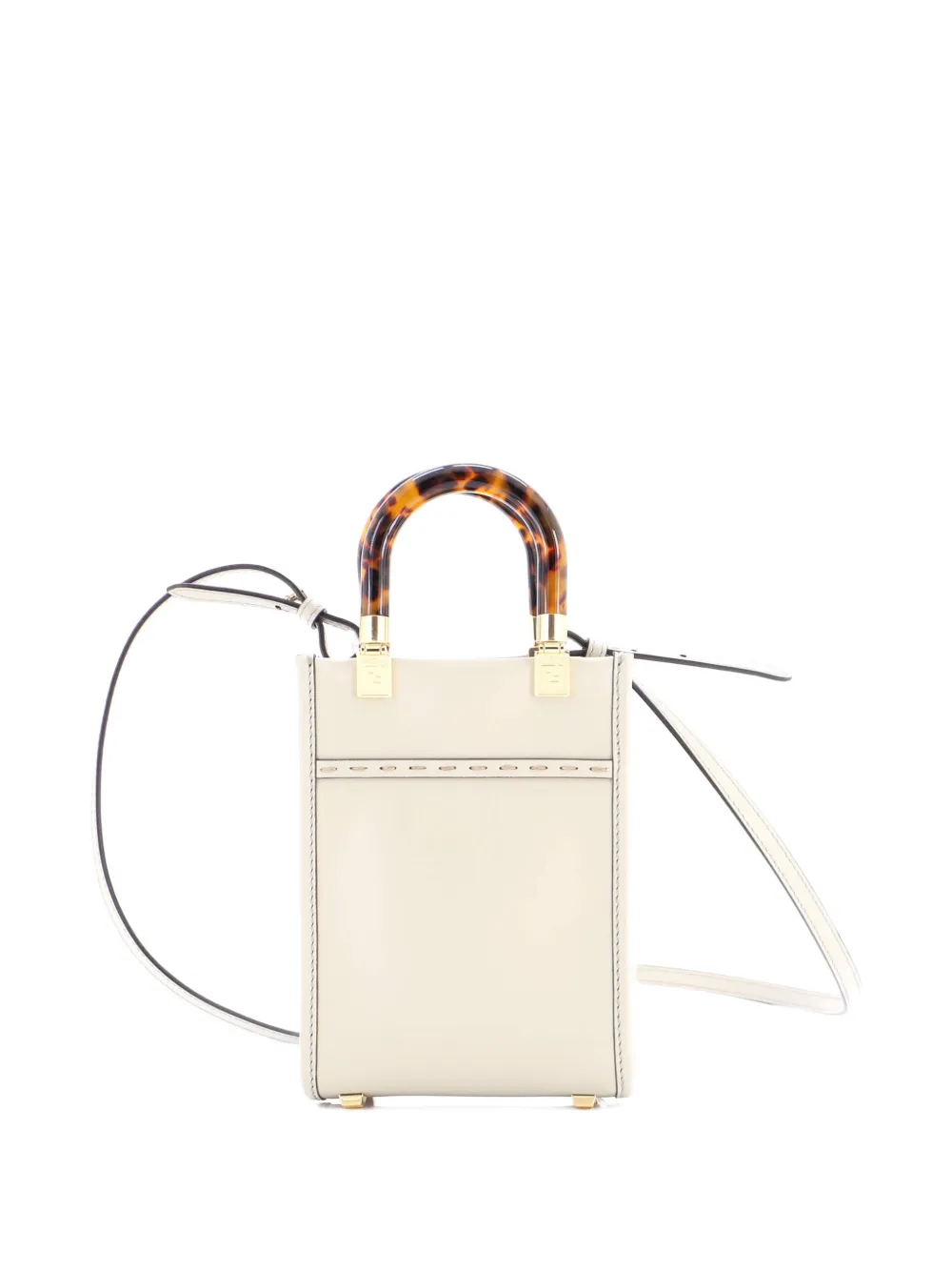 FENDI Pre-owned Sunshine Shopper Tote Leather Mini Crossbody Bag In Green