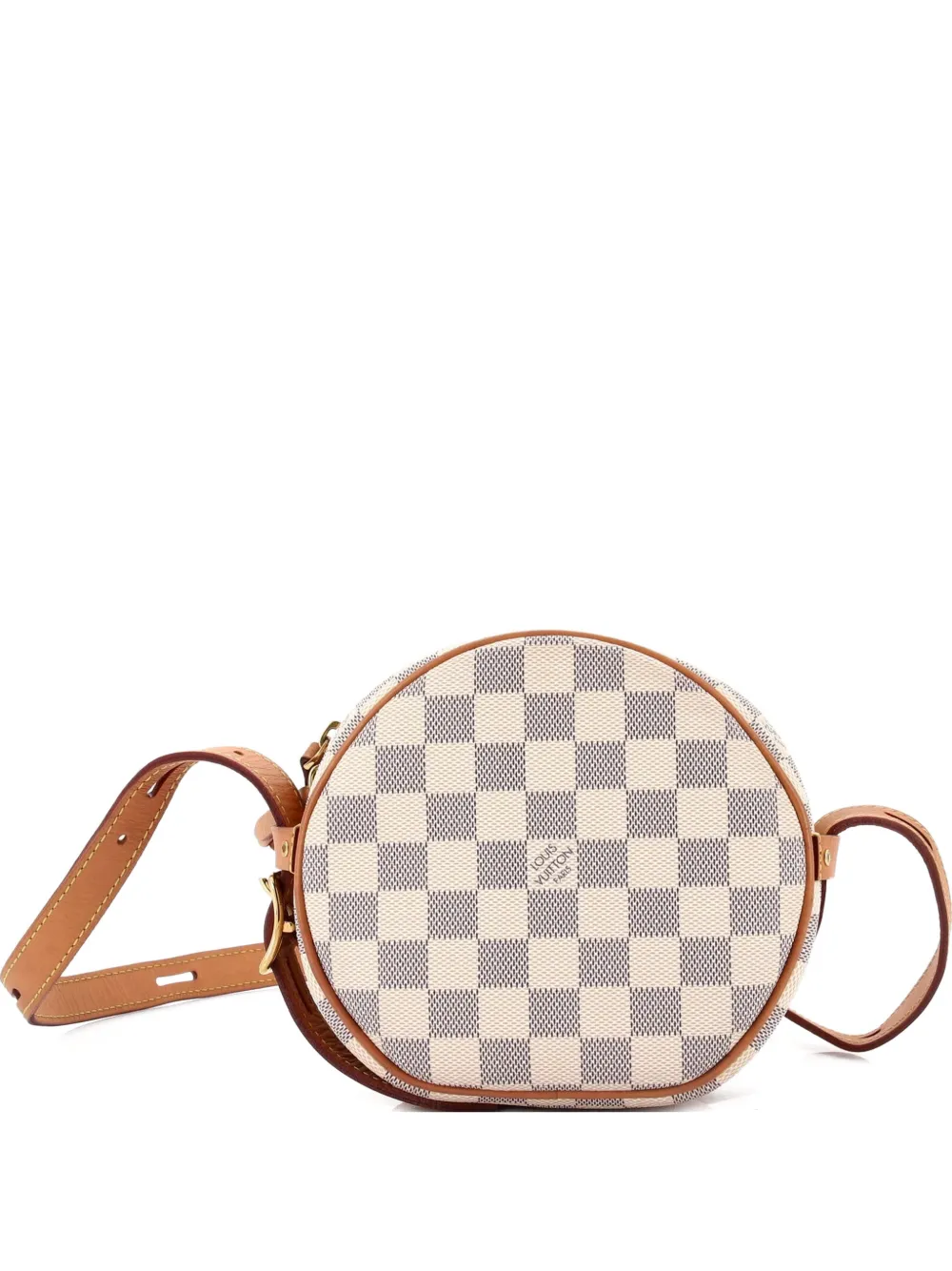 Pre-owned Louis Vuitton Boite Chapeau Souple Bag Damier Pm Crossbody Bag In White