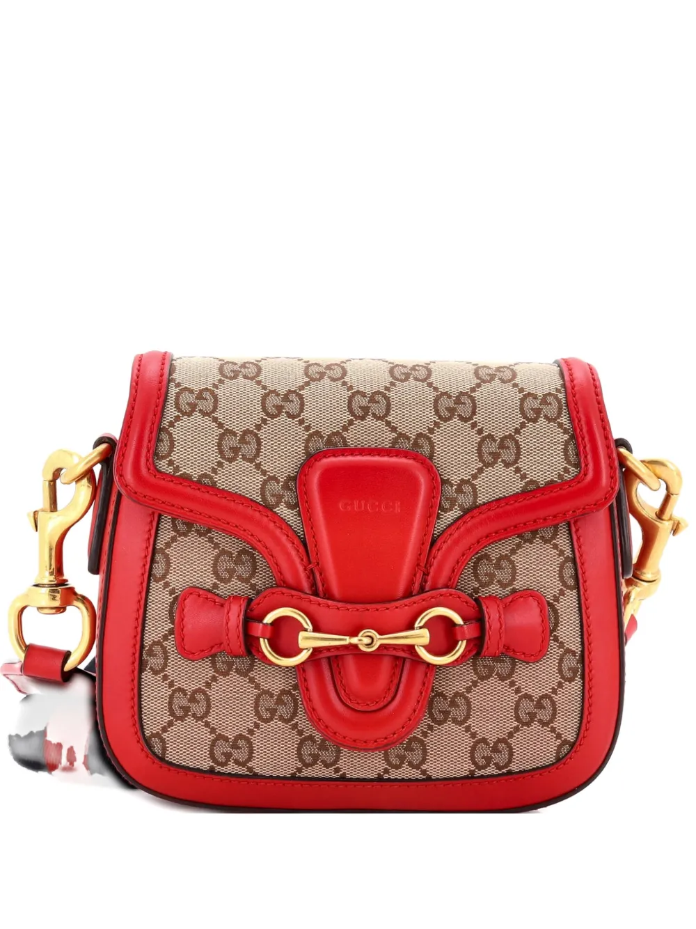 Pre-owned Gucci Lady Web Shoulder Bag Gg Canvas Small Crossbody Bag In Brown