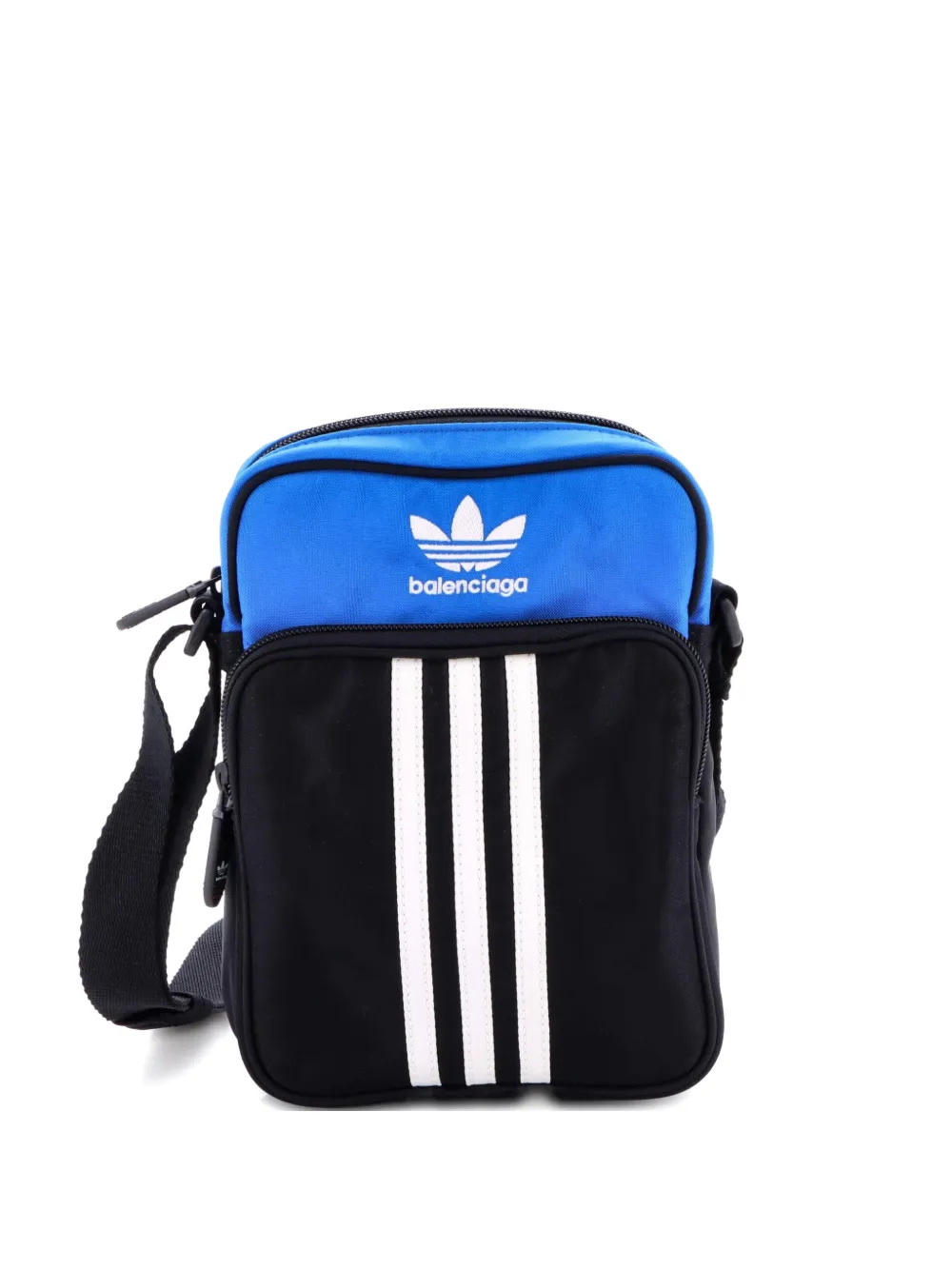 Pre-owned Balenciaga X Adidas Agneau Messenger Bag Nylon Small Crossbody Bag In Blue