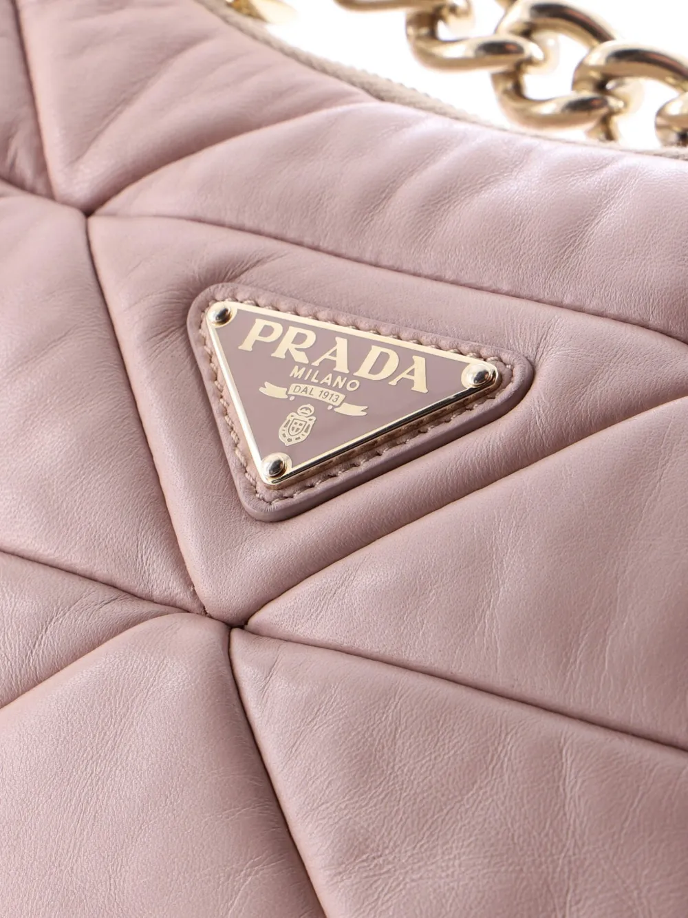 Prada Pre-owned System Re-edition Shoulder Bag Quilted Nappa Leather Small Hobo Bag in Neutrals, view 4