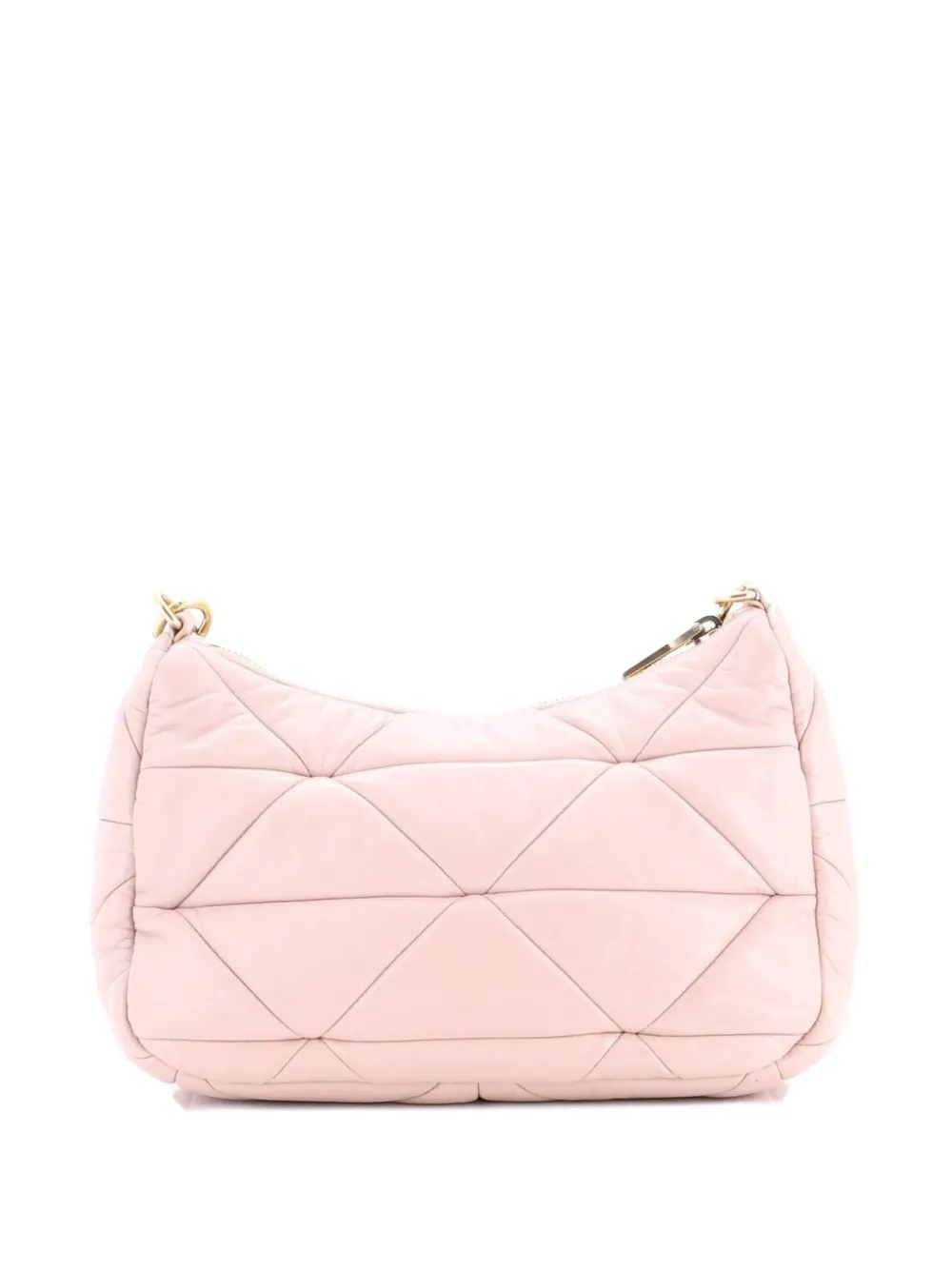 Pre-owned Prada System Re-edition Shoulder Bag Quilted Nappa Leather Small Hobo Bag In Neutral