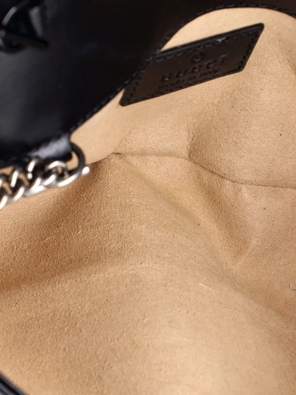 GUCCI Pre-owned Gg Marmont Flap Matelasse Leather Belt Bag In Black