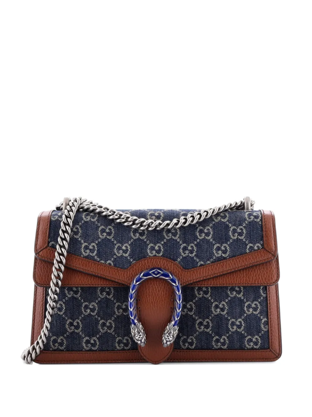 Pre-owned Gucci Dionysus Bag Gg Denim Small Shoulder Bag In Blue