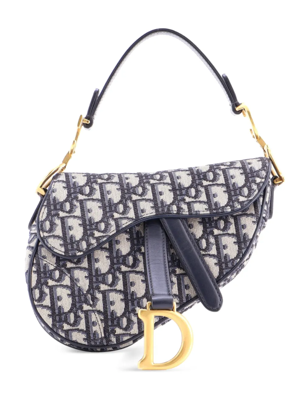 Christian Dior Pre-Owned Saddle Handbag Oblique Canvas Mini shoulder bag - Blu