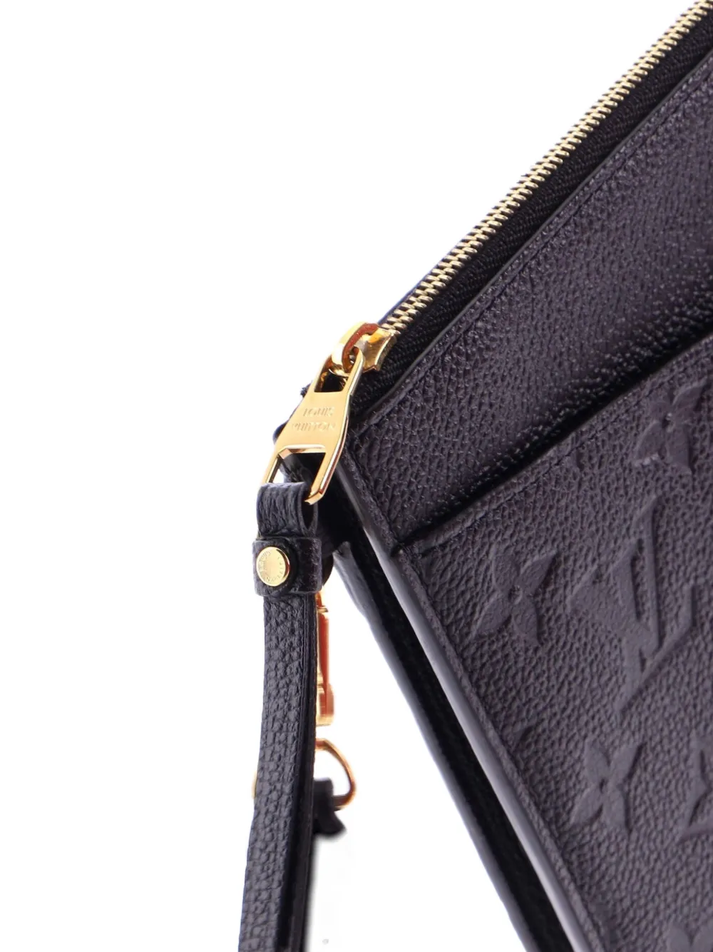 LOUIS VUITTON Pre-owned Pochette Melanie Monogram Empreinte Leather Mm Clutch Bag In Black