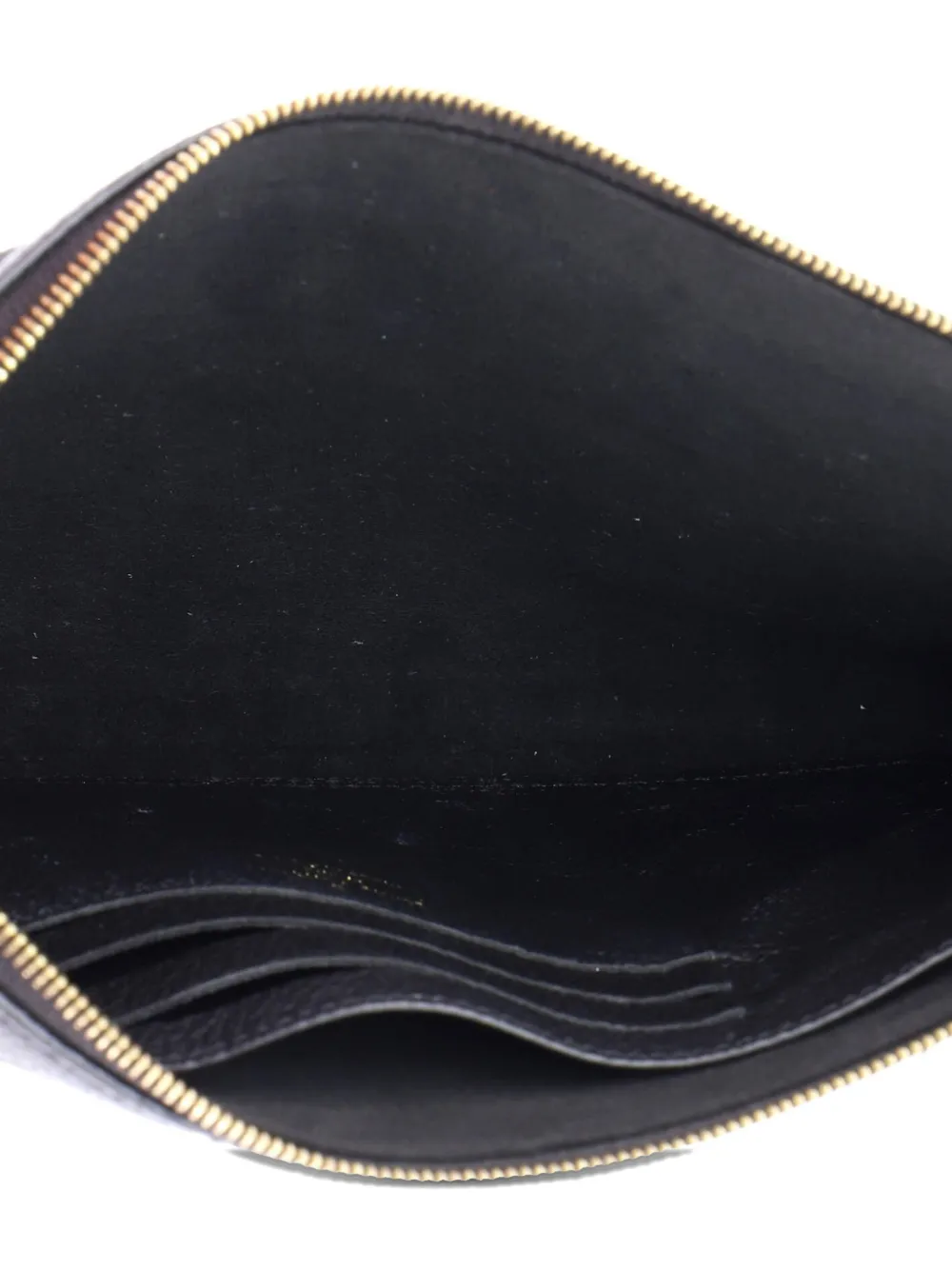 LOUIS VUITTON Pre-owned Pochette Melanie Monogram Empreinte Leather Mm Clutch Bag In Black