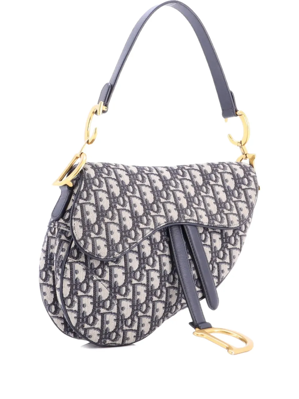 Christian Dior Pre-Owned Saddle Handbag Oblique Canvas Medium shoulder bag - Blu