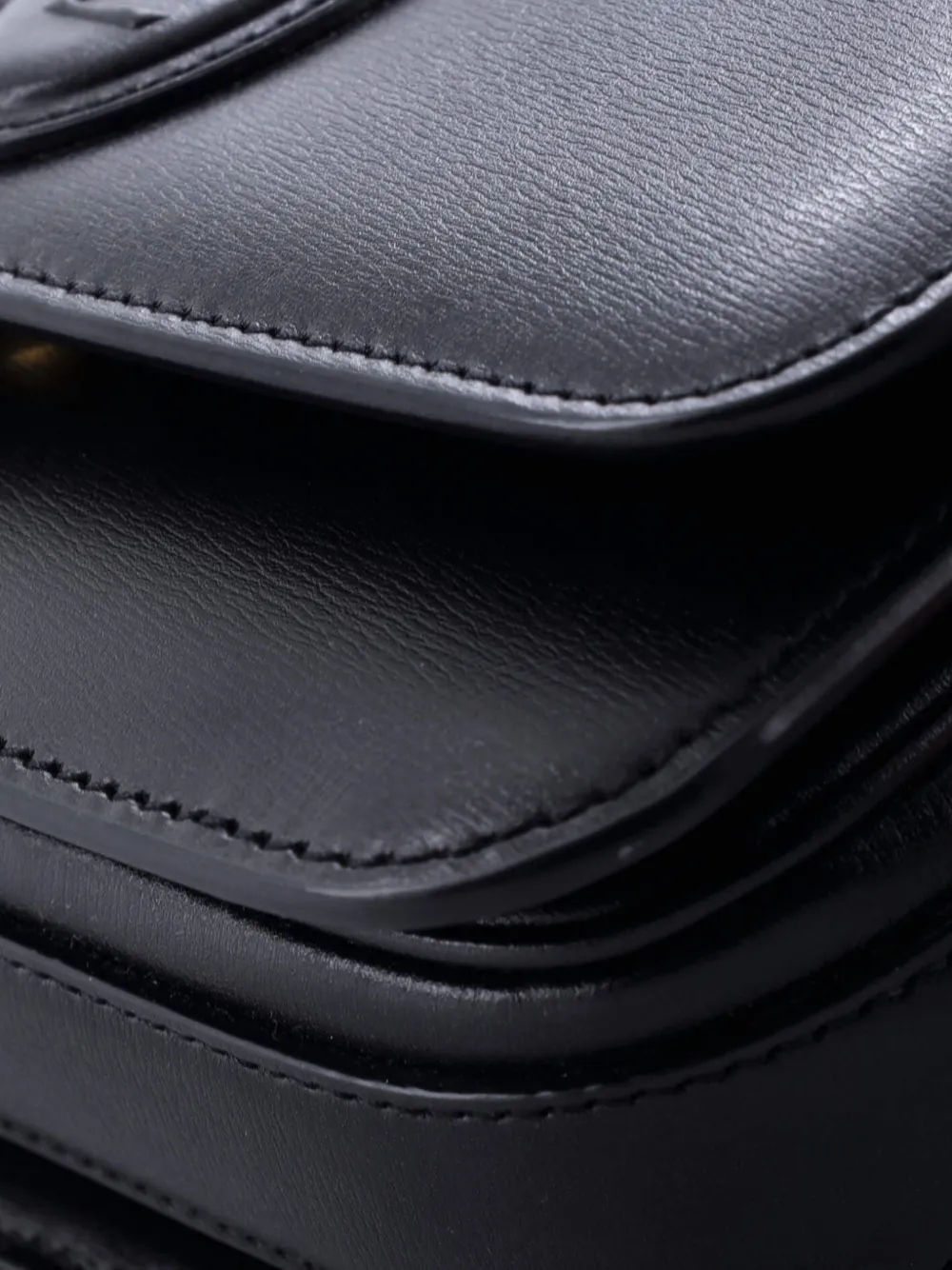 SAINT LAURENT Pre-owned Le 61 Saddle Bag Leather Small Crossbody Bag In Black