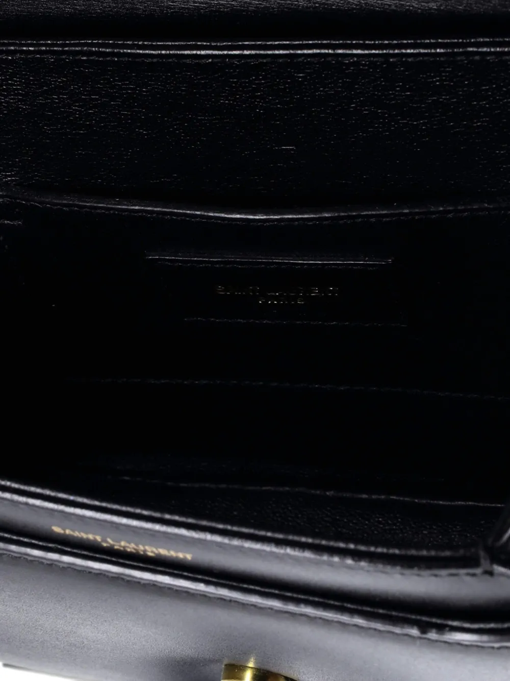 SAINT LAURENT Pre-owned Le 61 Saddle Bag Leather Small Crossbody Bag In Black