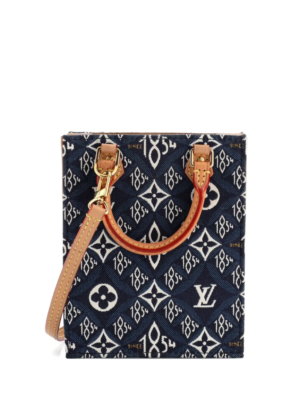 Pre-owned Louis Vuitton Petit Sac Plat Bag Limited Edition Since 1854 Monogram Jacquard Crossbody Bag In Blue