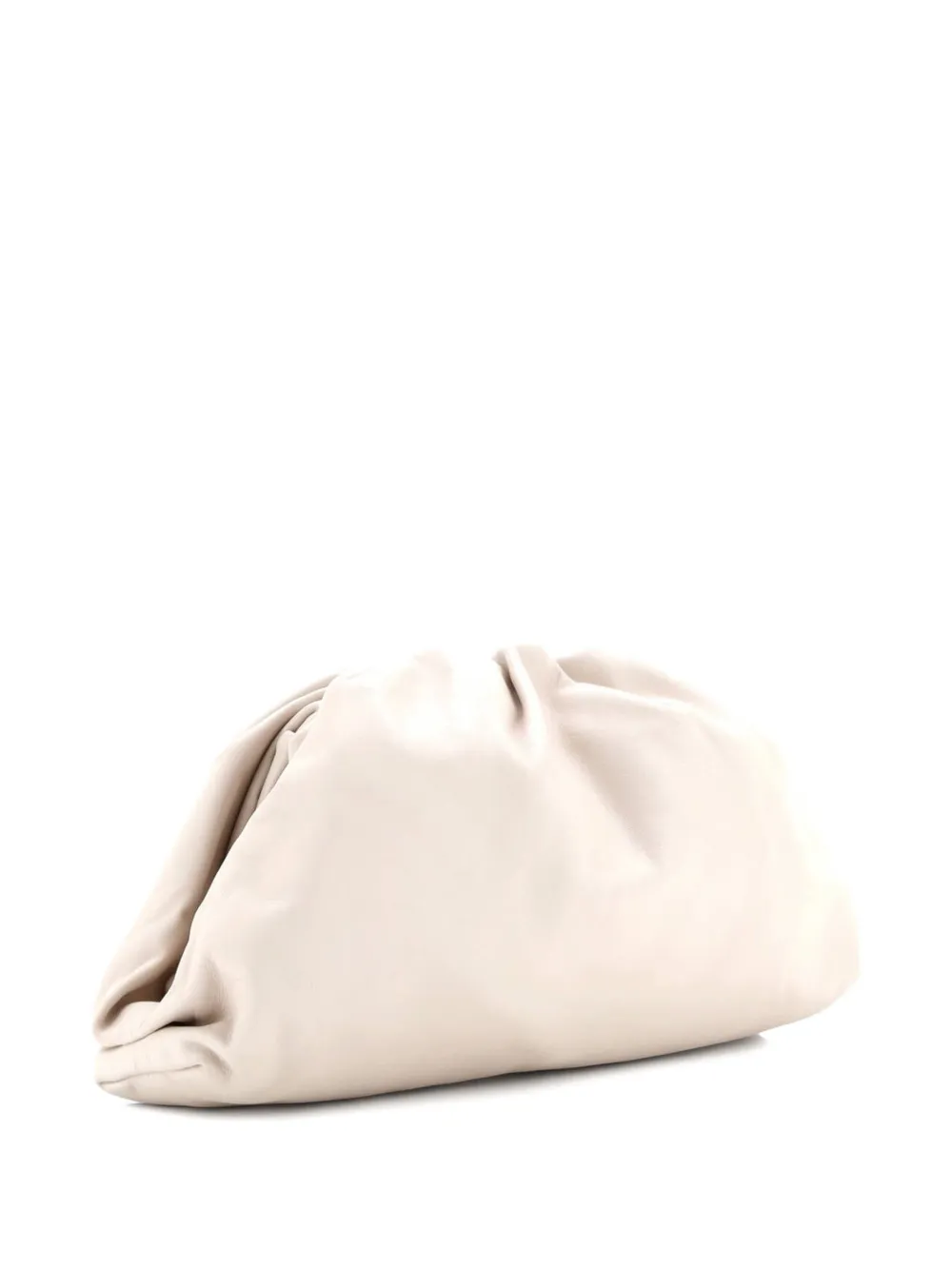 Pre-owned Bottega Veneta The Pouch Leather Teen Clutch Bag In Neutral