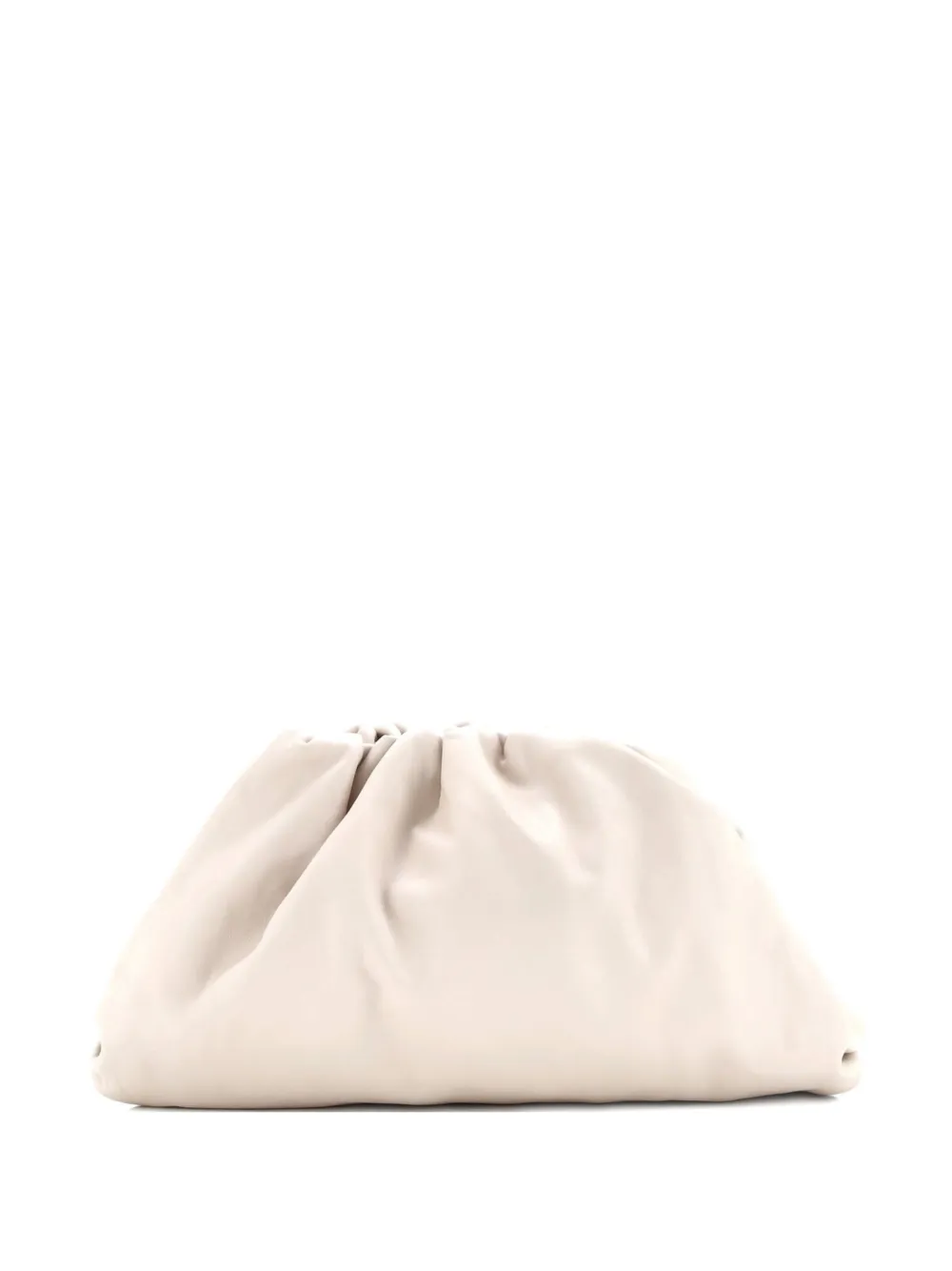 Pre-owned Bottega Veneta The Pouch Leather Teen Clutch Bag In Neutral