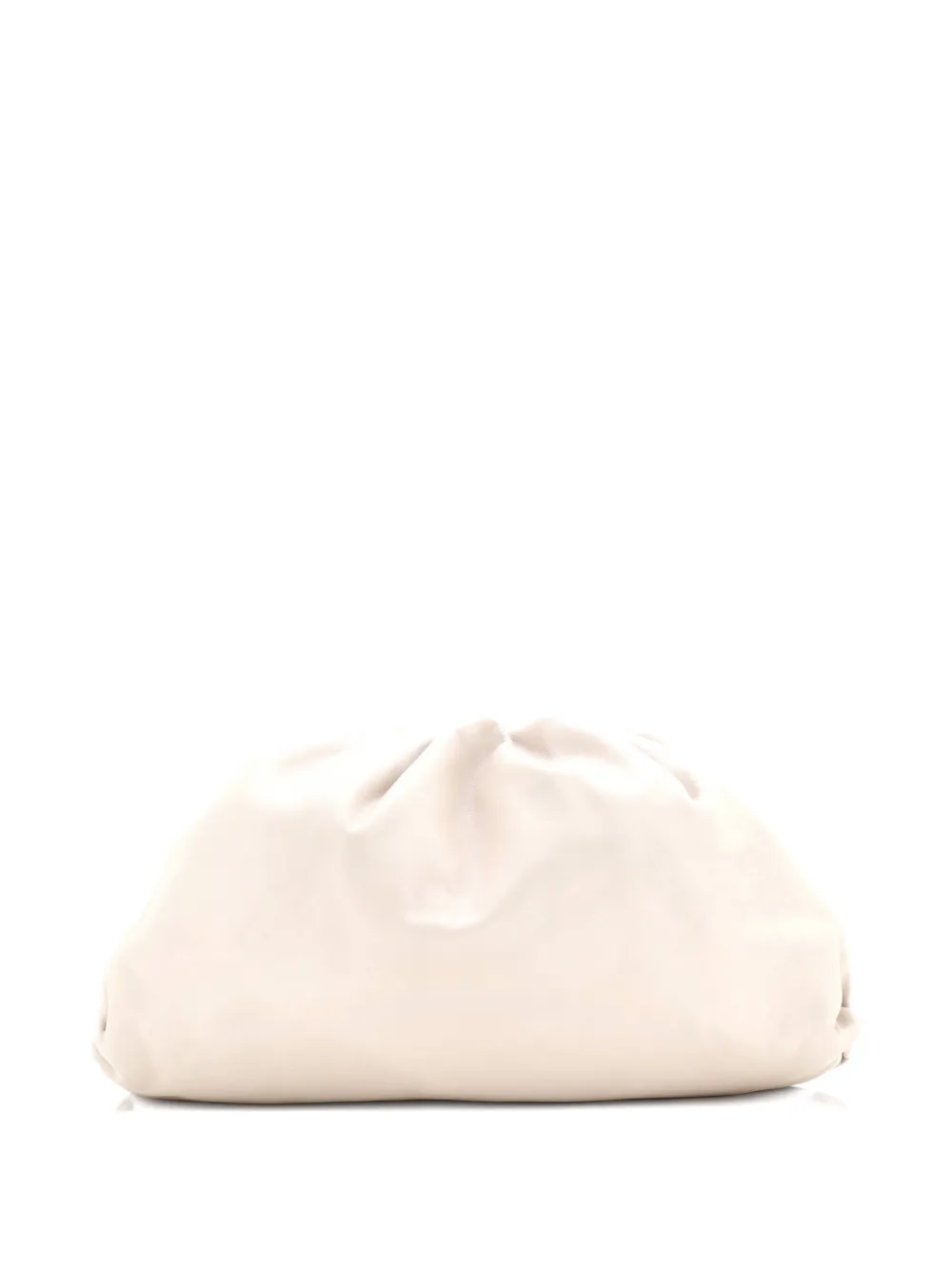 Pre-owned Bottega Veneta The Pouch Leather Teen Clutch Bag In Neutral