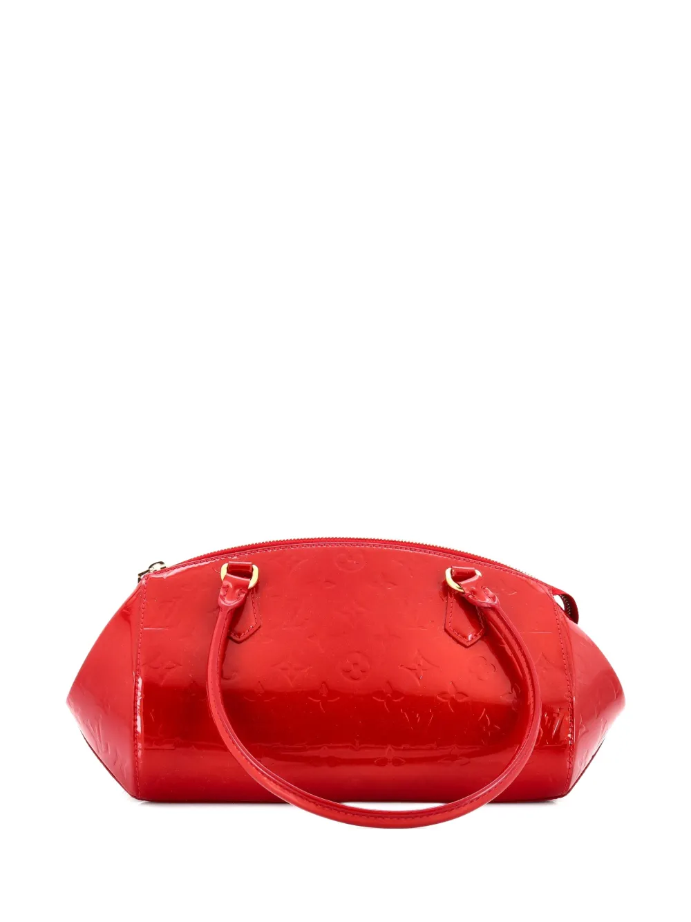 Pre-owned Louis Vuitton Sherwood Handbag Monogram Vernis Pm Satchel In Red