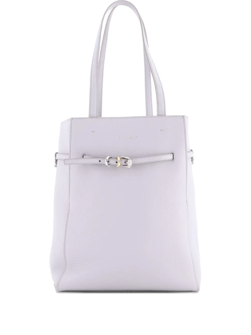 Pre-owned Givenchy Voyou North South Leather Small Tote Bag In Gray