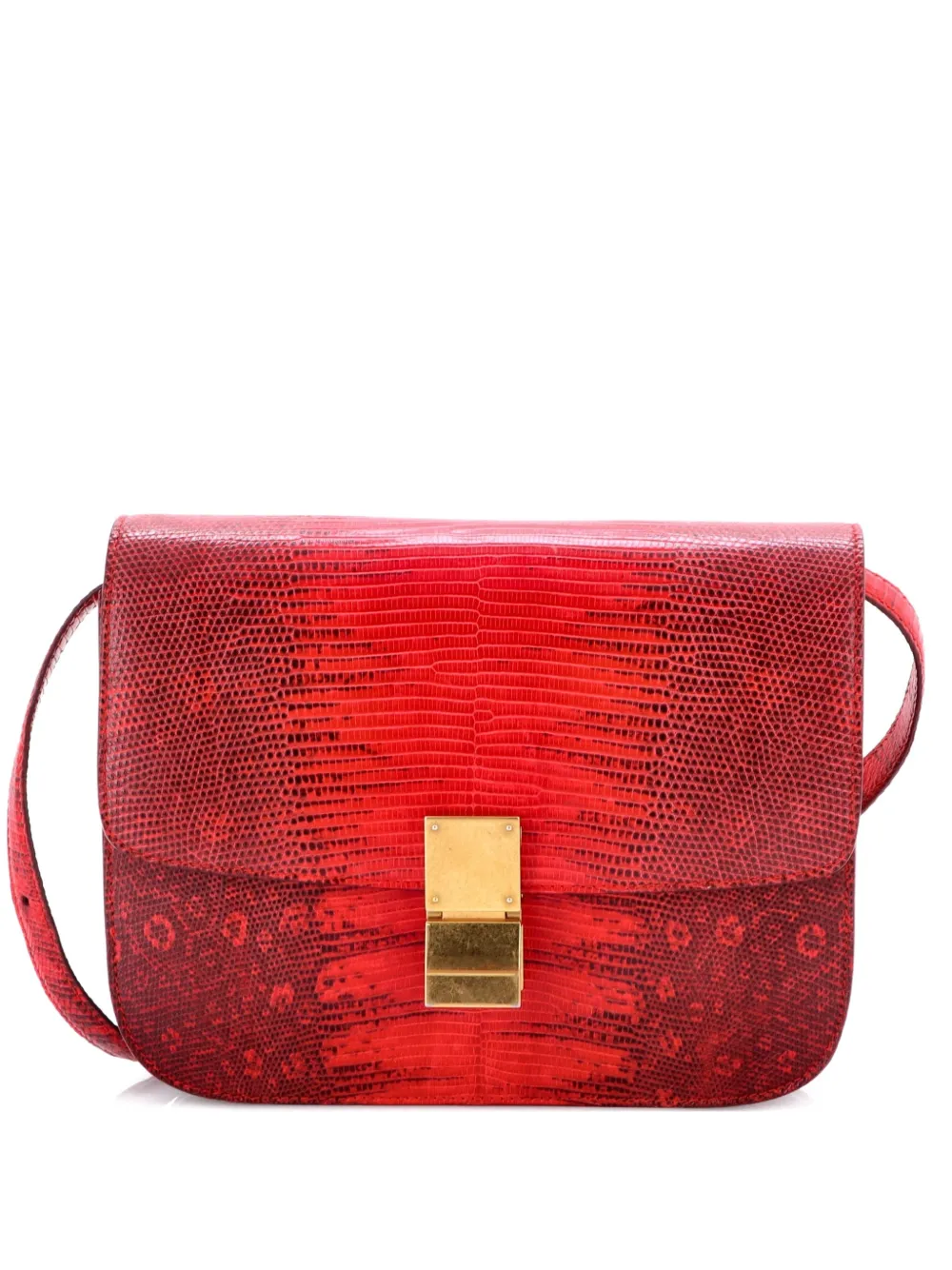 Celine Pre-Owned Classic Box Bag Lizard Medium shoulder bag - Rosso