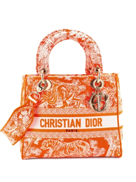 Christian Dior Pre-Owned Toile de Jouy Lady D-Lite Bag Embroidered Canvas tote bag