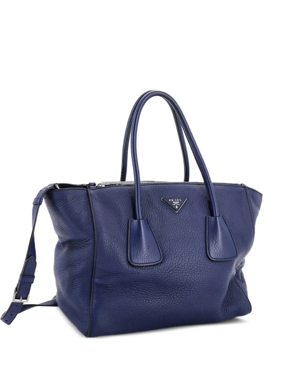 Prada Pre-Owned Twin Pocket Leather Large tote bag - Blu