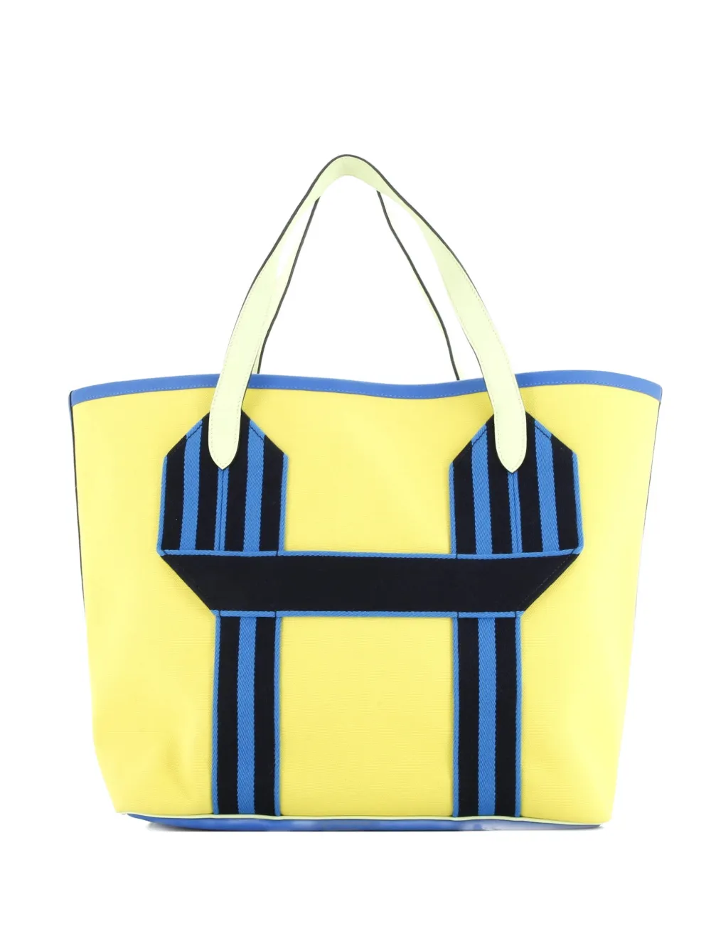 Hermès Pre-Owned Pursangle Canvas with Leather tote bag - Blu