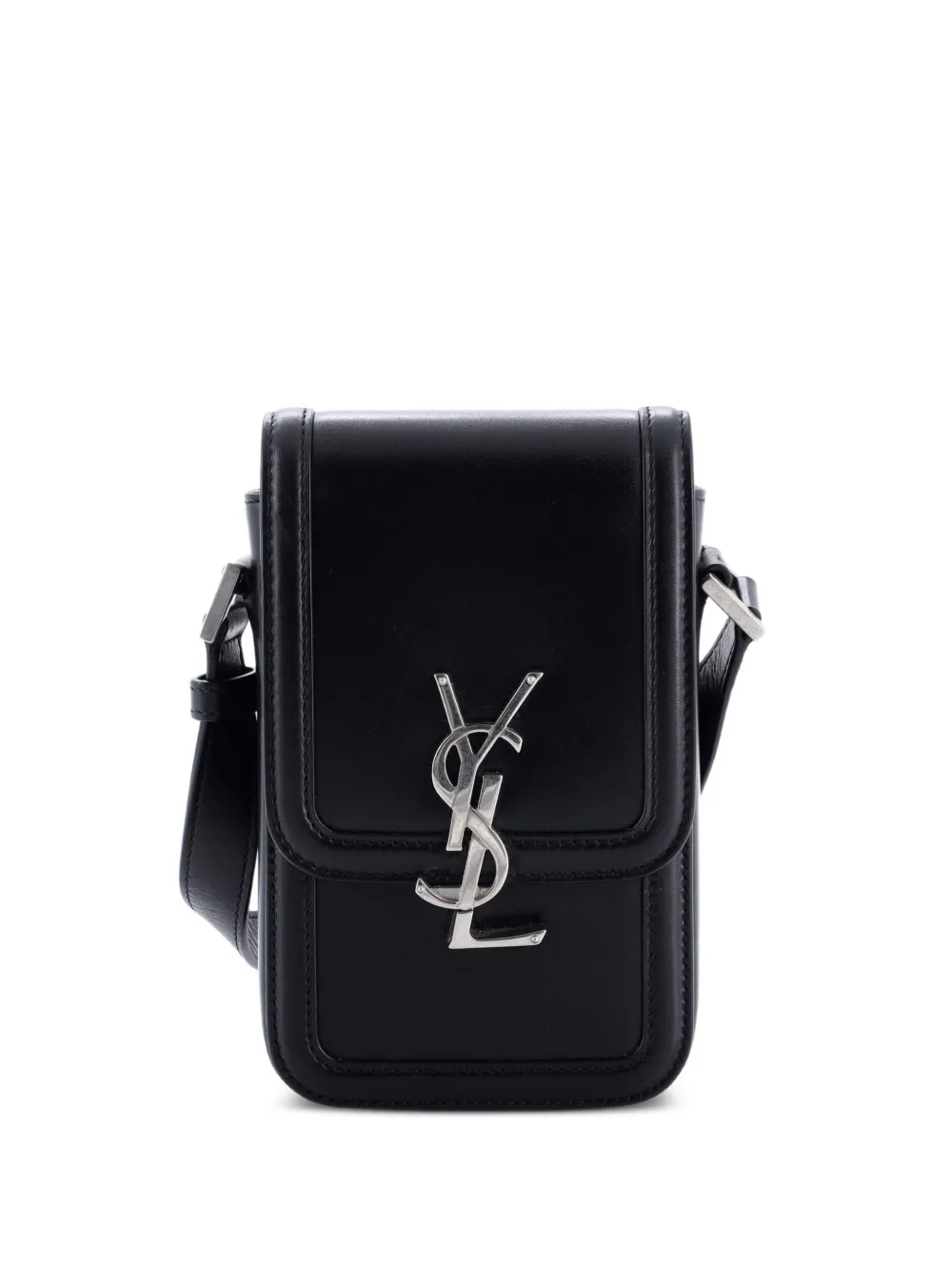 Pre-owned Saint Laurent Solferino Bag Leather Mini Crossbody Bag In Black