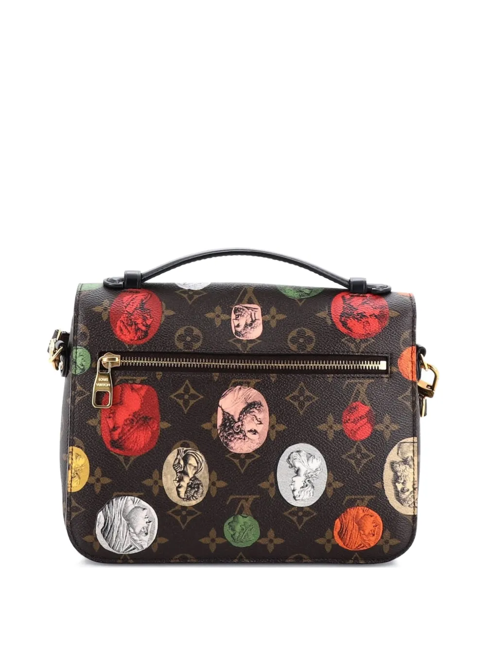 Pre-owned Louis Vuitton Pochette Metis Limited Edition Fornasetti Cameo Monogram Canvas Crossbody Bag In Brown