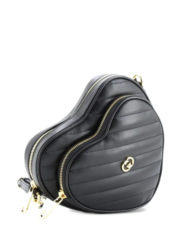 Gucci Pre-Owned Interlocking G Heart Diagonal Quilted Leather Mini