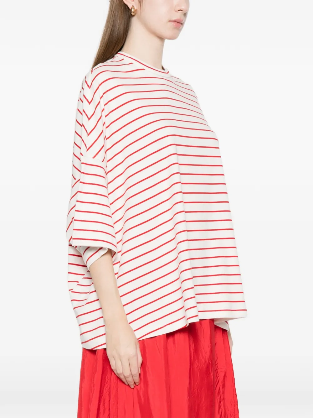  Plan C Striped Short-sleeve T-shirt - Neutrals 