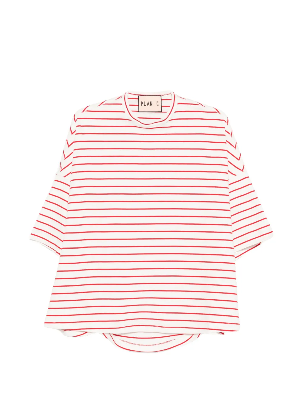 Plan C striped short-sleeve T-shirt - Toni neutri