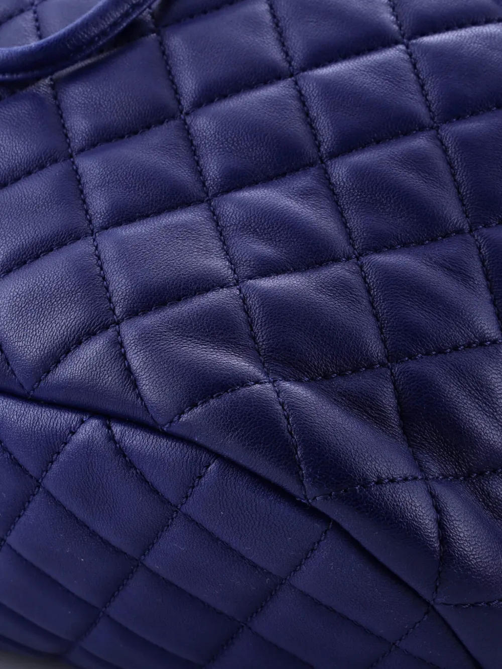 Pre-owned Chanel Urban Spirit Quilted Lambskin Large Backpack In Blue