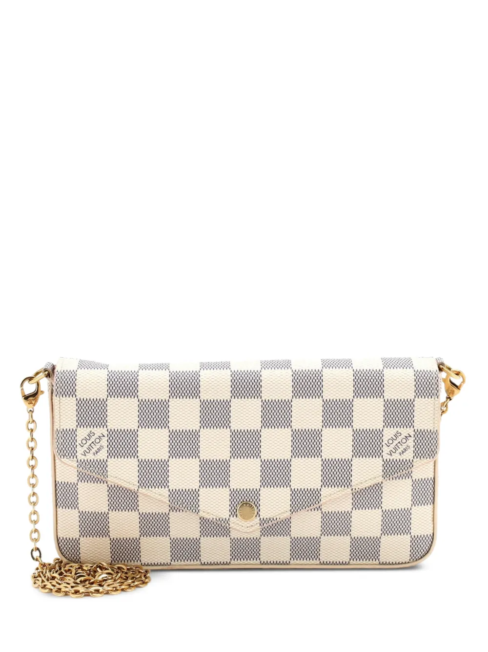 Pre-owned Louis Vuitton Felicie Pochette Damier Crossbody Bag In White