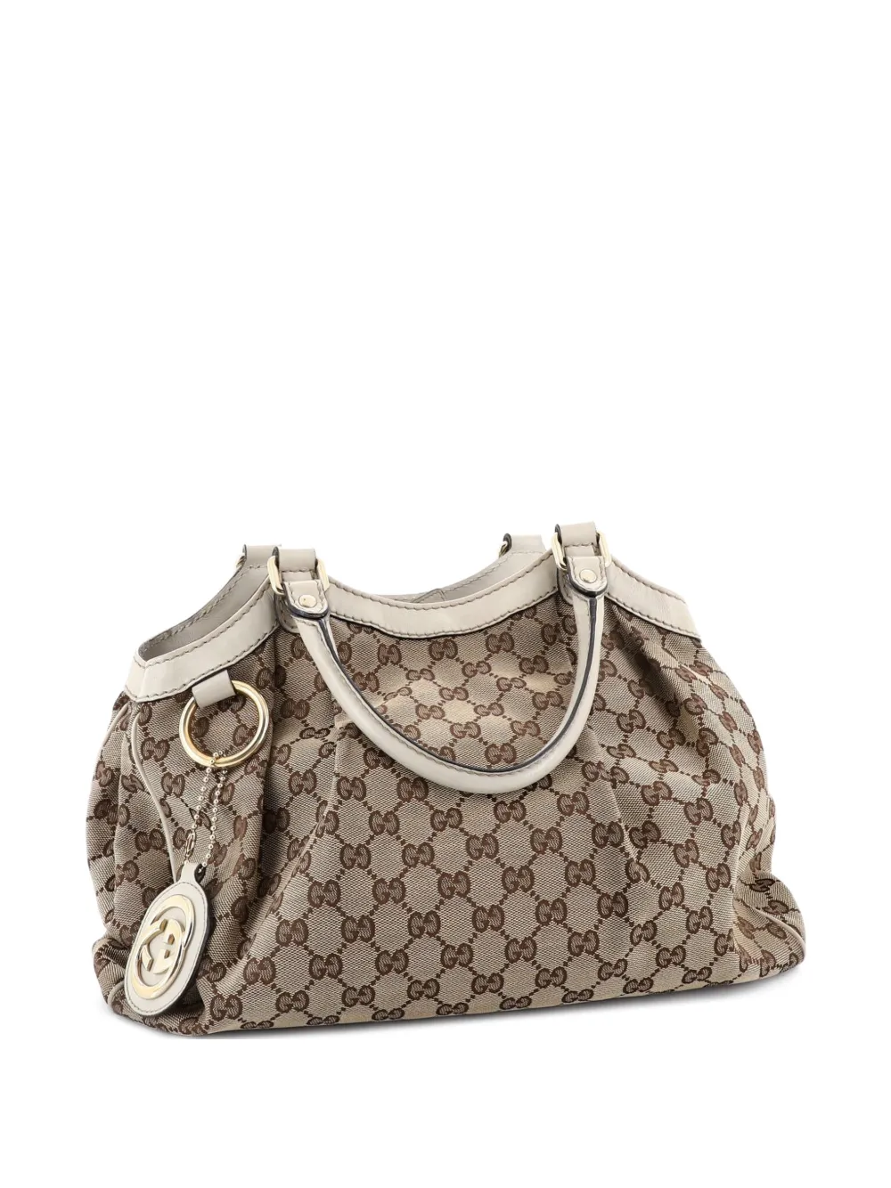 Pre-owned Gucci Sukey Gg Canvas Medium Tote Bag In Brown
